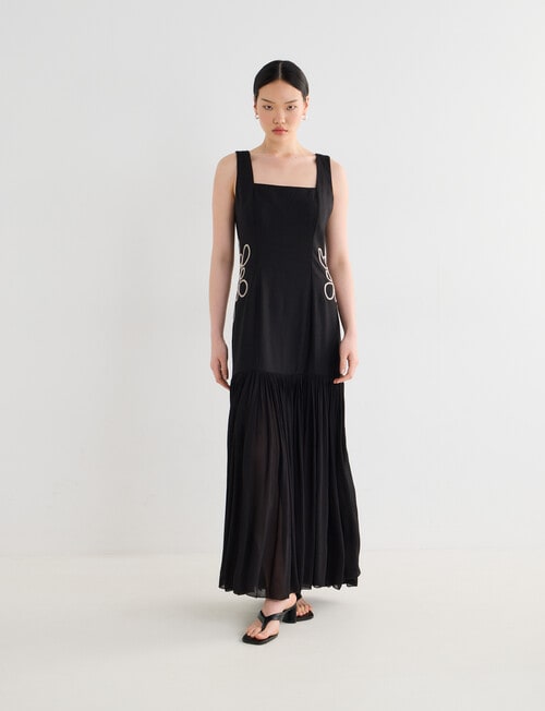 State of play Onyx Embroidered Dress, Black product photo View 03 L