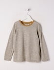 North South Merino Merino Mini Stripe Long Sleeve Top, Grey Marle product photo