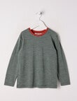 North South Merino Merino Mini Stripe Long Sleeve Top, Khaki product photo