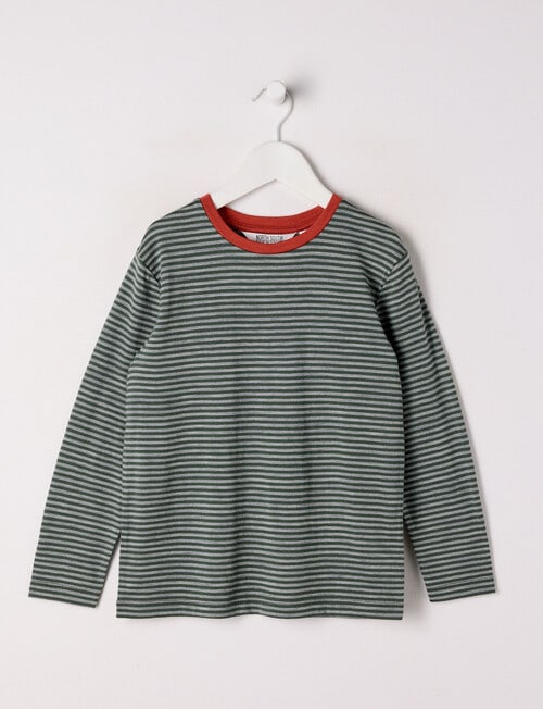 North South Merino Merino Mini Stripe Long Sleeve Top, Khaki product photo