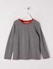 North South Merino Merino Mini Stripe Long Sleeve Top, Navy product photo