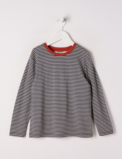North South Merino Merino Mini Stripe Long Sleeve Top, Navy product photo