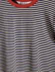North South Merino Merino Mini Stripe Long Sleeve Top, Navy product photo View 02 S