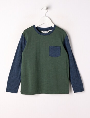 North South Merino Merino Long Sleeve Top, Khaki product photo