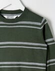 North South Merino Merino Stripe Jumper, Khaki product photo View 02 S