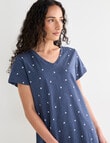 Zest Sleep Palm T-Shirt Nightie, Navy Marle product photo
