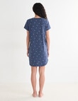 Zest Sleep Palm T-Shirt Nightie, Navy Marle product photo View 02 S
