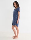 Zest Sleep Palm T-Shirt Nightie, Navy Marle product photo View 05 S