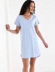 Zest Sleep Spot T-Shirt Nightie, Blue Marle product photo View 05 S