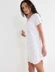 Zest Sleep Flower T-Shirt Nightie, Ivory product photo