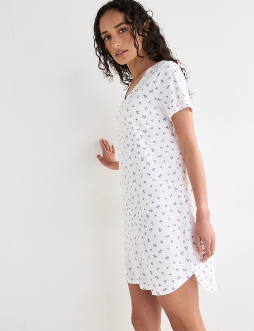 Zest Sleep Flower T-Shirt Nightie, Ivory product photo