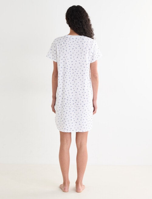 Zest Sleep Flower T-Shirt Nightie, Ivory product photo View 02 L