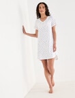 Zest Sleep Flower T-Shirt Nightie, Ivory product photo View 03 S