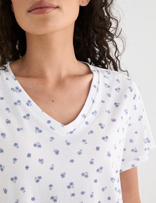 Zest Sleep Flower T-Shirt Nightie, Ivory product photo View 04 L