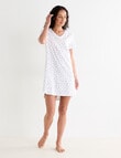 Zest Sleep Flower T-Shirt Nightie, Ivory product photo View 05 S