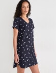 Zest Sleep Daisy T-Shirt Nightie, Navy product photo