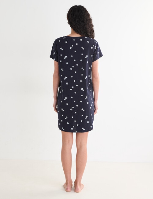 Zest Sleep Daisy T-Shirt Nightie, Navy product photo View 02 L