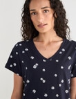 Zest Sleep Daisy T-Shirt Nightie, Navy product photo View 04 S