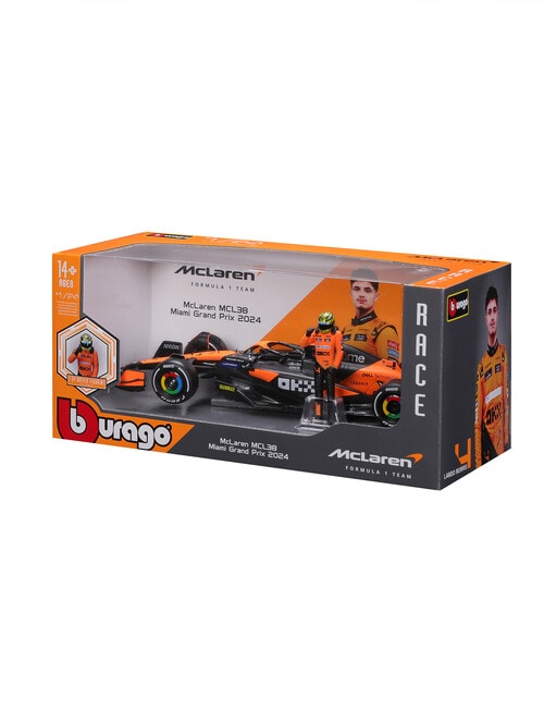 Bburago 1:24 F1 Mclaren MCL38 2024 - #4 Norris W/Driver Figure product photo View 02 L