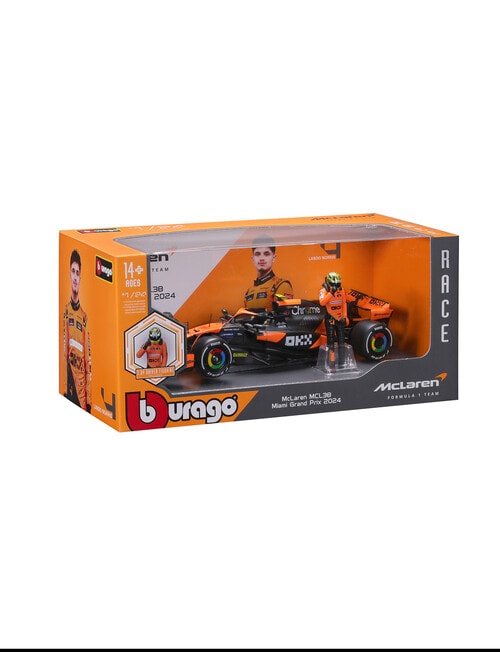 Bburago 1:24 F1 Mclaren MCL38 2024 - #4 Norris W/Driver Figure product photo View 03 L