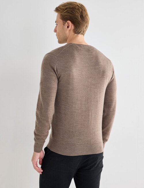 North South Merino Merino Crew Neck Jumper, Fawn product photo View 02 L