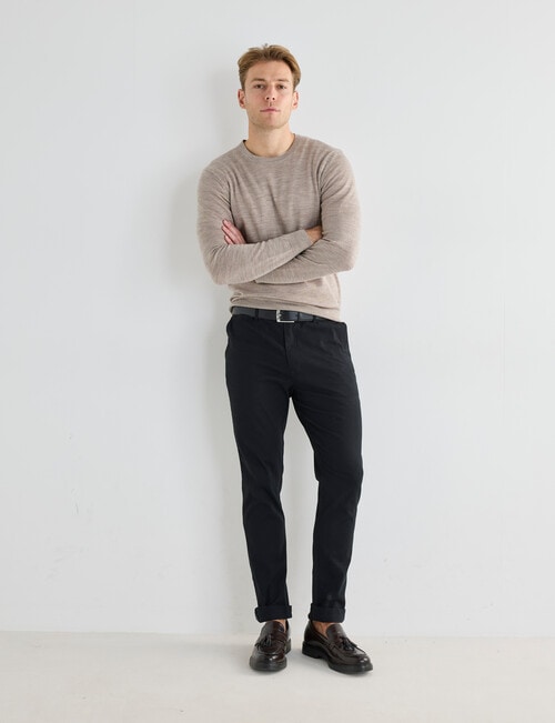 North South Merino Merino Crew Neck Jumper, Sand product photo View 03 L