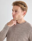 North South Merino Merino Crew Neck Jumper, Sand product photo View 04 S