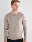 North South Merino Merino Crew Neck Jumper, Sand product photo View 05 S