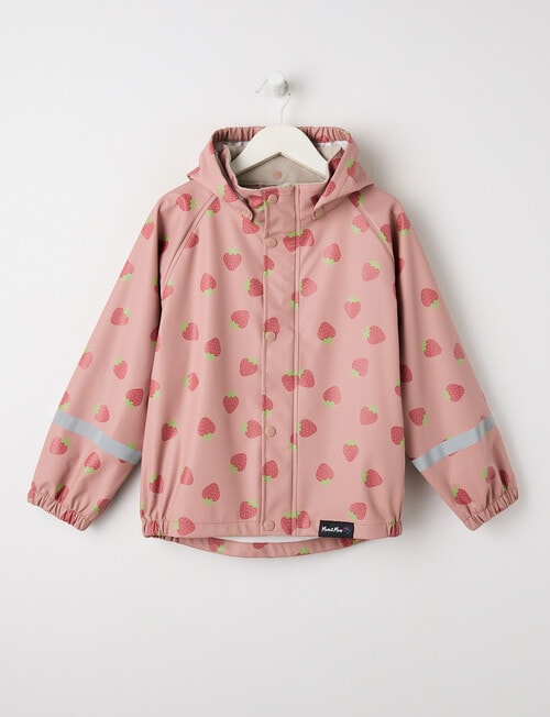 Mum 2 Mum Strawberries Rainwear Jacket, Dusty Pink product photo