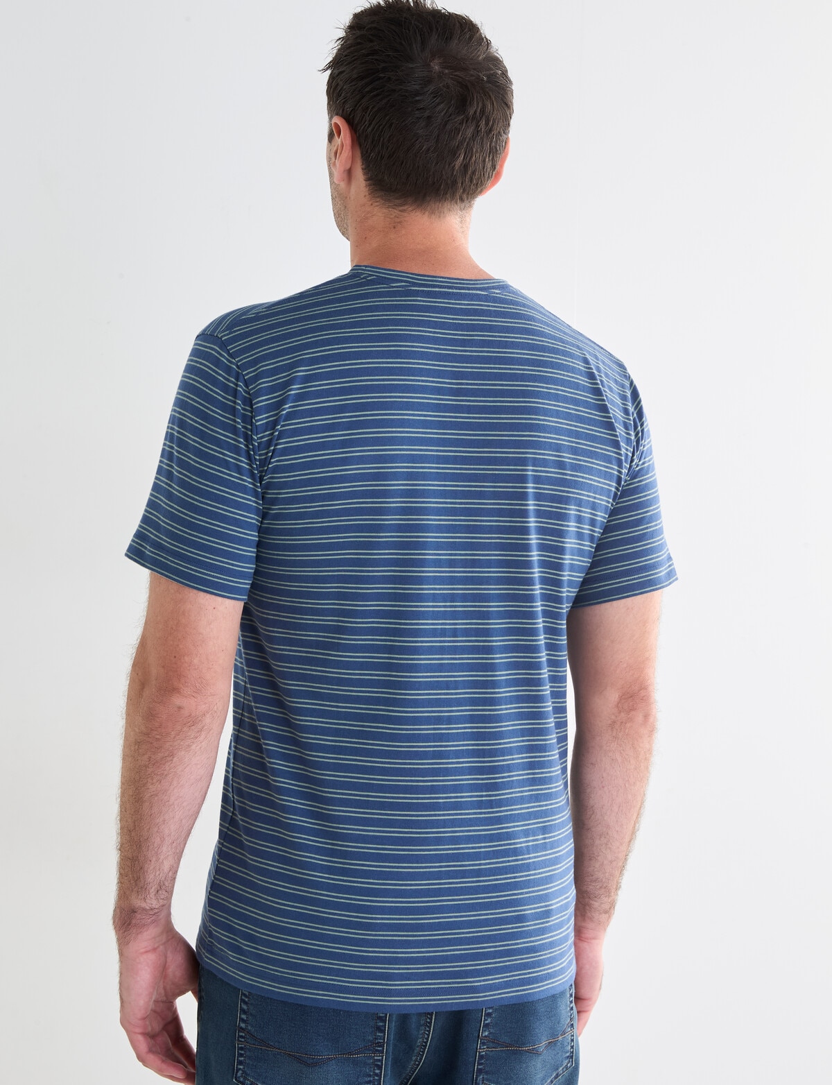 Chisel Ultimate Crew Tee, Denim Stripes - T-shirts, Singlets & Polos
