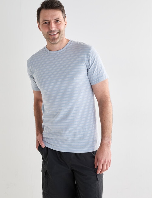 Chisel Ultimate Crew Tee, Light Blue Stripes product photo View 05 L