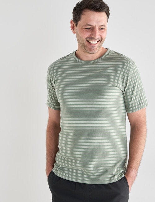 Chisel Ultimate Crew Tee, Sage Stripes product photo