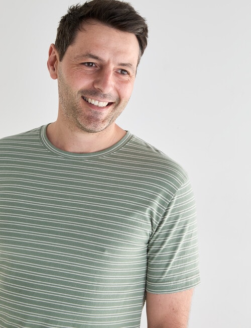 Chisel Ultimate Crew Tee, Sage Stripes product photo View 04 L
