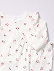 Teeny Weeny Sleep Sleep Flower PJ Set, 2-Piece, White product photo View 02 S