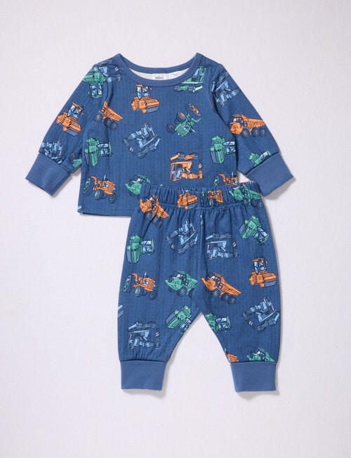 Teeny Weeny Sleep Sleep Diggers PJ Set, 2-Piece, Blue product photo