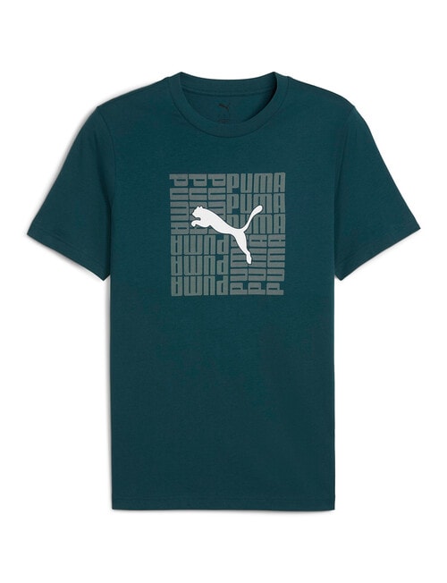 Puma Box Graphic Tee, Green Terrain product photo