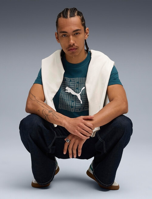 Puma Box Graphic Tee, Green Terrain product photo View 05 L