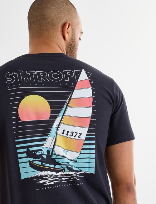 Gasoline St Tropez Printed Tee, Black product photo View 05 L