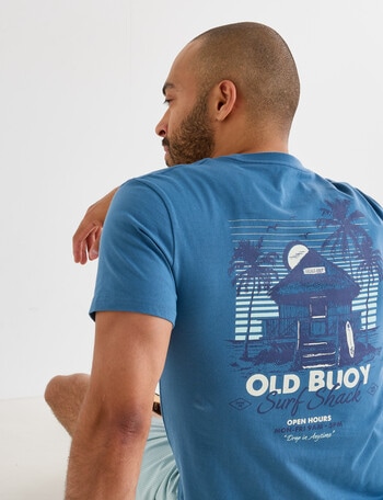 Gasoline Old Buoy Printed Tee, Blue product photo