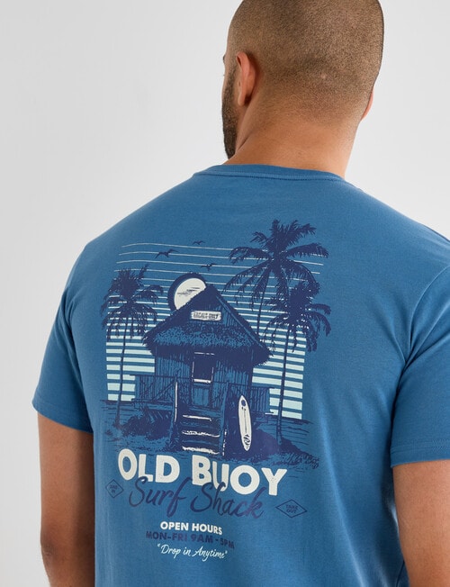 Gasoline Old Buoy Printed Tee, Blue product photo View 06 L