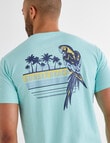 Gasoline Sunset Beach Printed Tee, Mint product photo View 05 S