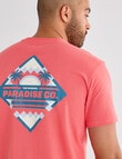 Gasoline Paradise Printed Tee, Coral product photo View 05 S