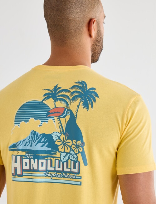 Gasoline Honolulu Printed Tee, Yellow product photo View 05 L