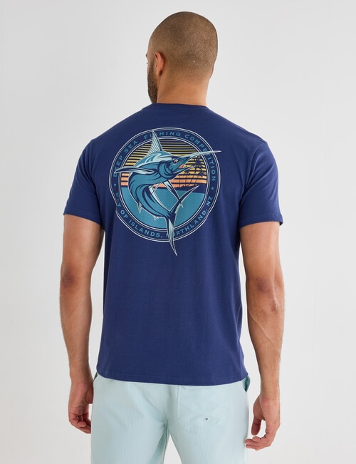 Gasoline Marlin Printed Tee, Navy product photo View 02 L