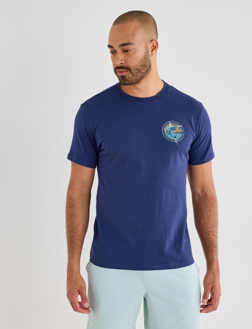 Gasoline Marlin Printed Tee, Navy product photo View 04 L