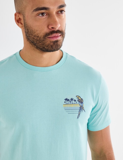 Gasoline Sunset Beach Printed Tee, Mint product photo