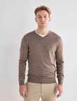 North South Merino Merino V-Neck Jumper, Fawn product photo View 05 S