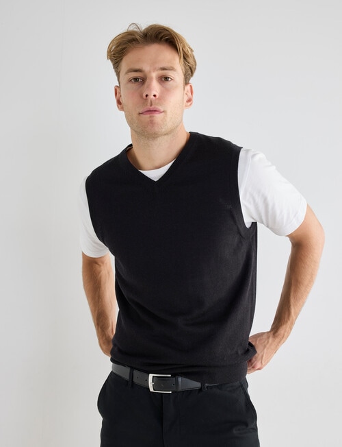 North South Merino Merino Vest, Black product photo View 05 L
