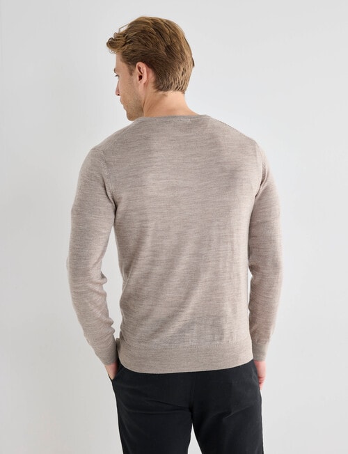 North South Merino Merino V-Neck Jumper, Sand product photo View 02 L