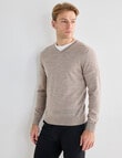 North South Merino Merino V-Neck Jumper, Sand product photo View 05 S